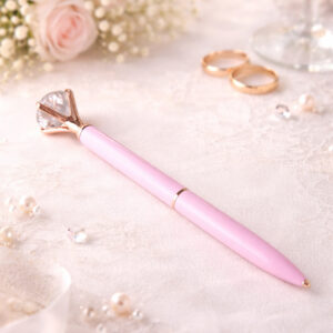 νυφικό στυλό ροζ με διαμάντι