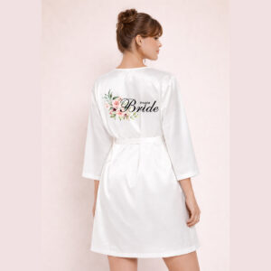 σατέν νυφική ρόμπα soft touch bridal preparation