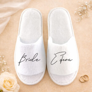 bridal παντόφλες για νύφη με προσωποποίηση ονόματος
