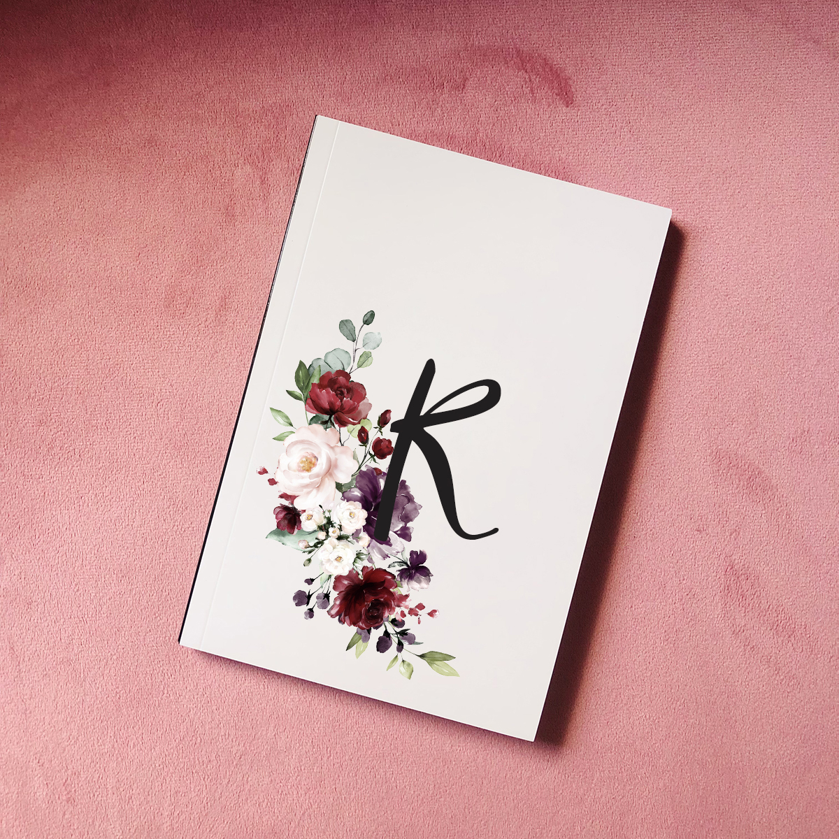 AK Notebook Dark Floral Letter