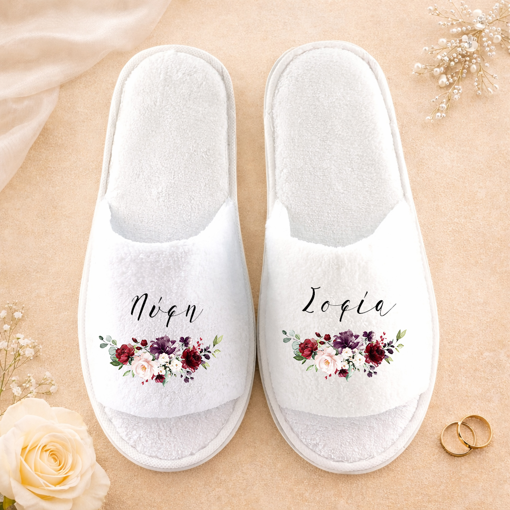 Νυφικό σετ προετοιμασίας Νύφη με ρόμπα, νυχτικό & αξεσουάρ – Dark Floral Νύφη