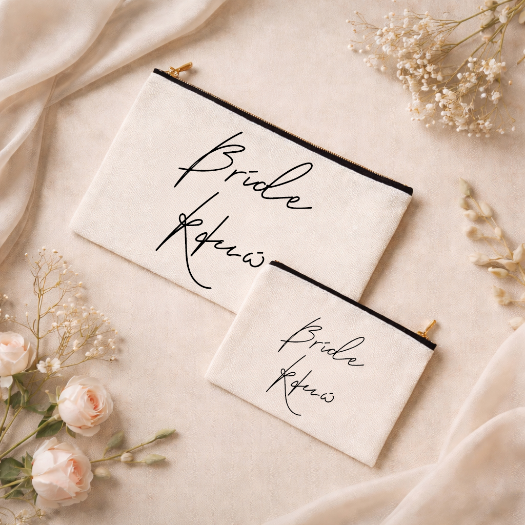 Νυφικό σετ προετοιμασίας Bride με ρόμπα, νυχτικό & αξεσουάρ – Bride Black fonts 1