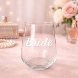 γυάλινο ποτήρι bride για νυφική προετοιμασία