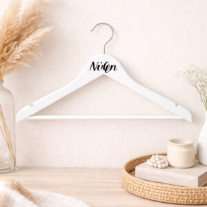 λευκή νυφική κρεμάστρα νύφη για νυφικό